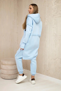 Insulated set with a long hoodie 69403 / – Blue цвет / color | Lexline Fashion