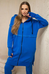 Insulated set with a long hoodie 69403 / – Blue cornflower цвет / color | Lexline Fashion