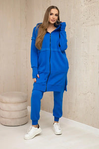 Insulated set with a long hoodie 69403 / – Blue cornflower цвет / color | Lexline Fashion