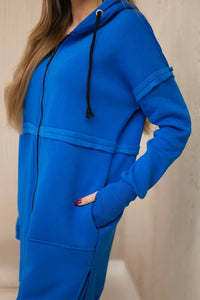 Insulated set with a long hoodie 69403 / – Blue cornflower цвет / color | Lexline Fashion