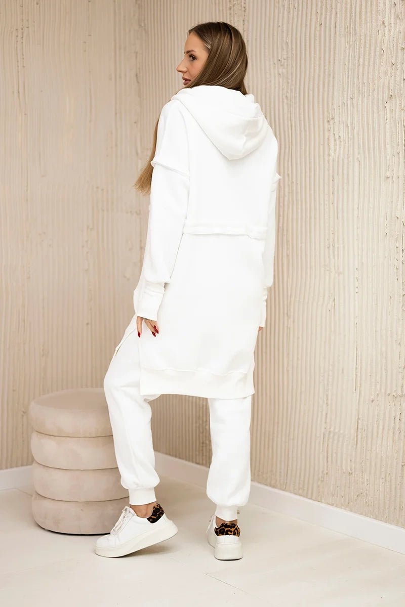 Insulated set with a long hoodie 69403 / – Ecru цвет / color | Lexline Fashion