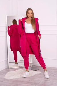 Insulated set with a long hoodie 69403 / – Fuchsia цвет / color | Lexline Fashion