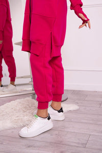 Insulated set with a long hoodie 69403 / – Fuchsia цвет / color | Lexline Fashion