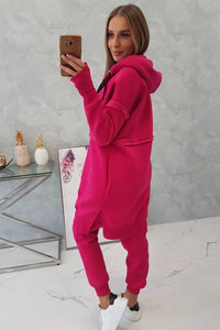 Insulated set with a long hoodie 69403 / – Fuchsia цвет / color | Lexline Fashion