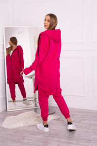 Insulated set with a long hoodie 69403 / – Fuchsia цвет / color | Lexline Fashion