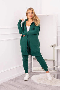 Insulated set with a long hoodie 69403 / – Green цвет / color | Lexline Fashion