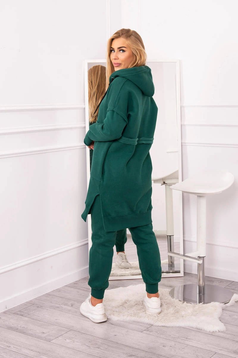 Insulated set with a long hoodie 69403 / – Green цвет / color | Lexline Fashion