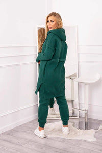 Insulated set with a long hoodie 69403 / – Green цвет / color | Lexline Fashion