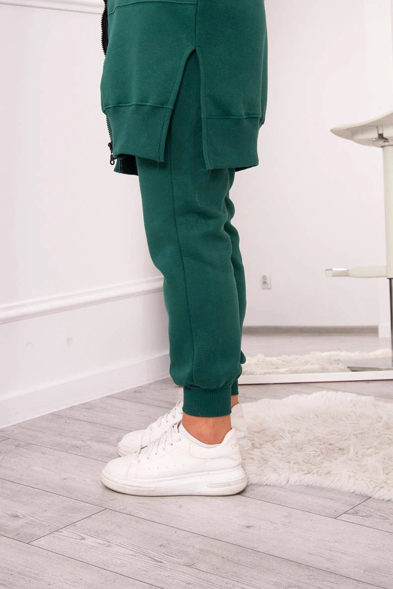 Insulated set with a long hoodie 69403 / – Green цвет / color | Lexline Fashion