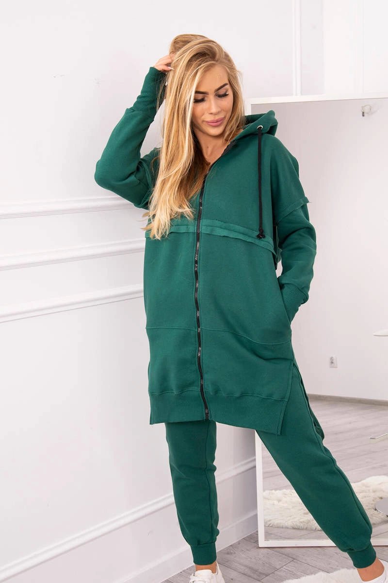 Insulated set with a long hoodie 69403 / – Green цвет / color | Lexline Fashion