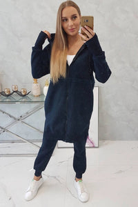 Insulated set with a long hoodie 69403 / – Navy blue цвет / color | Lexline Fashion