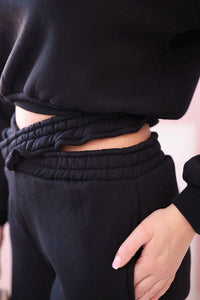 Insulated set with a short sweatshirt 69416 / – Black цвет / color | Lexline Fashion