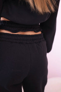 Insulated set with a short sweatshirt 69416 / – Black цвет / color | Lexline Fashion