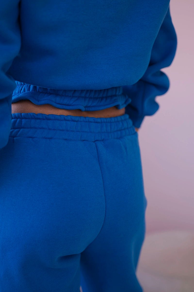 Insulated set with a short sweatshirt 69416 / – Blue cornflower цвет / color | Lexline Fashion