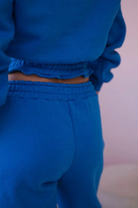Insulated set with a short sweatshirt 69416 / – Blue cornflower цвет / color | Lexline Fashion