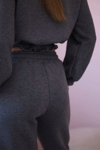 Insulated set with a short sweatshirt 69416 / – Graphite цвет / color | Lexline Fashion