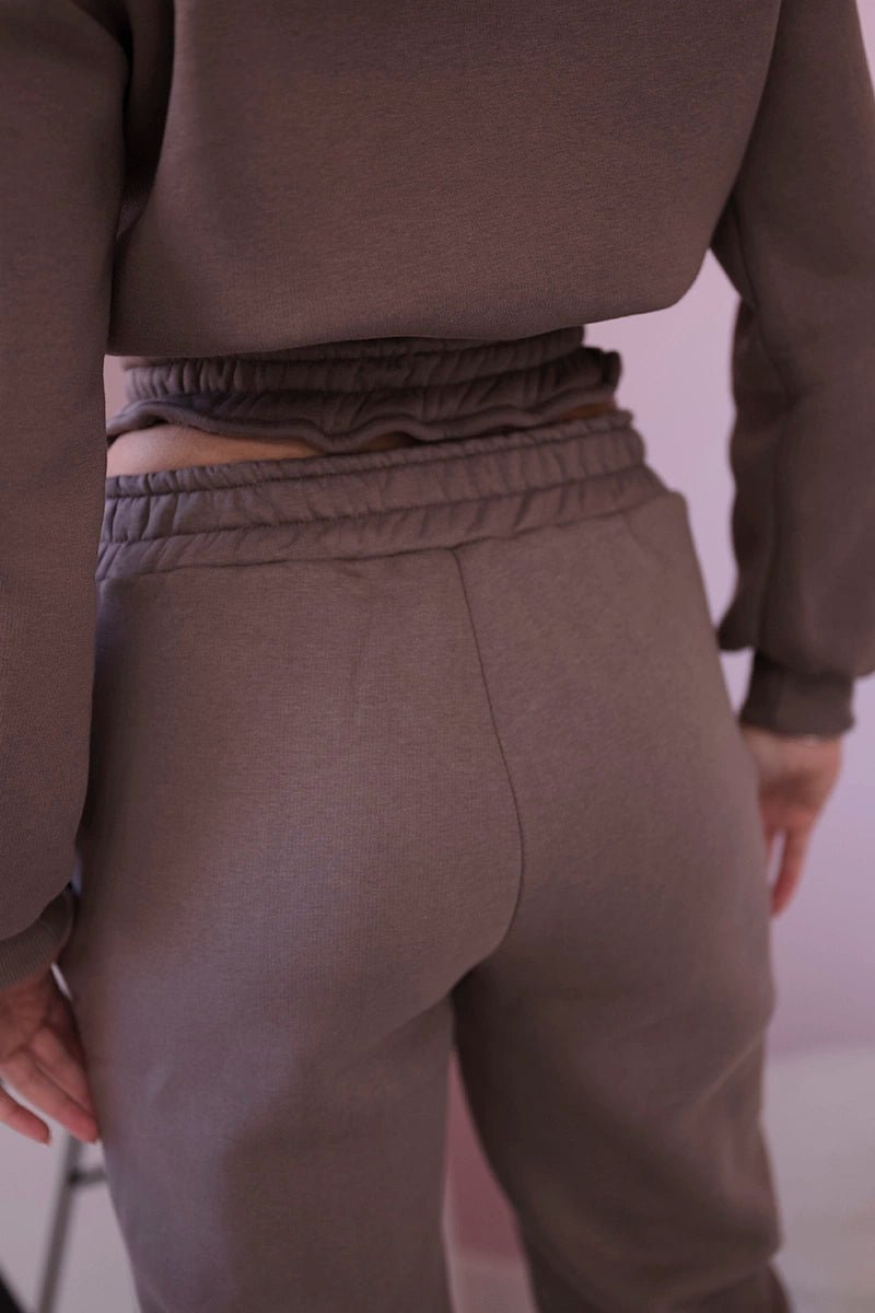 Insulated set with a short sweatshirt 69416 / – Mocca цвет / color | Lexline Fashion