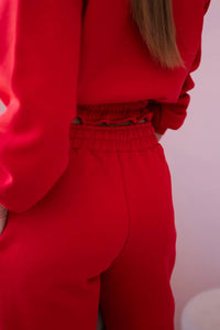 Insulated set with a short sweatshirt 69416 / – Red цвет / color | Lexline Fashion