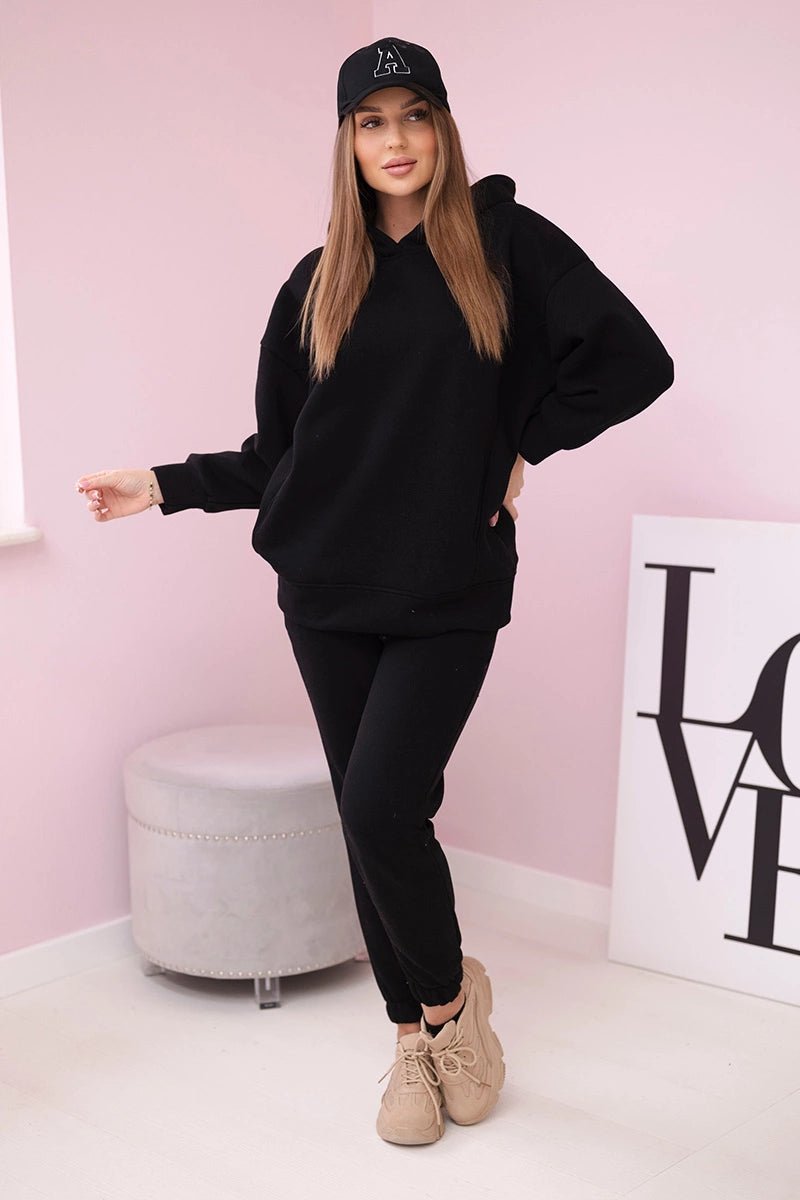 Insulated set with hoodie 9311 / – Black цвет / color | Lexline Fashion