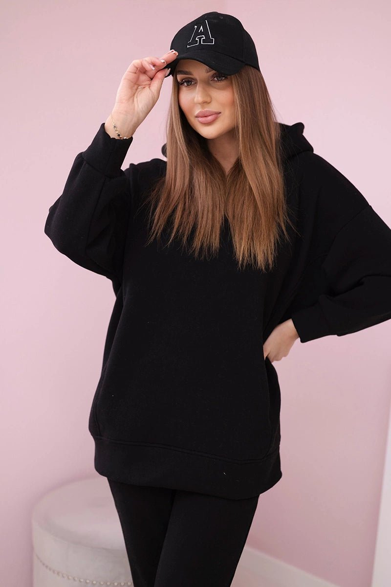 Insulated set with hoodie 9311 / – Black цвет / color | Lexline Fashion