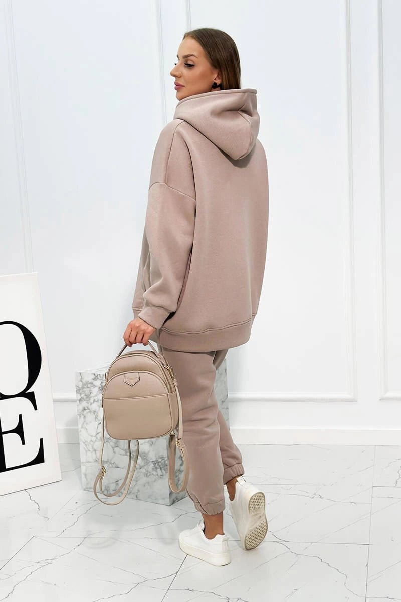 Insulated set with hoodie 9311 / – Dark || beige цвет / color | Lexline Fashion