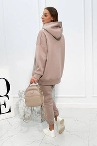 Insulated set with hoodie 9311 / – Dark || beige цвет / color | Lexline Fashion