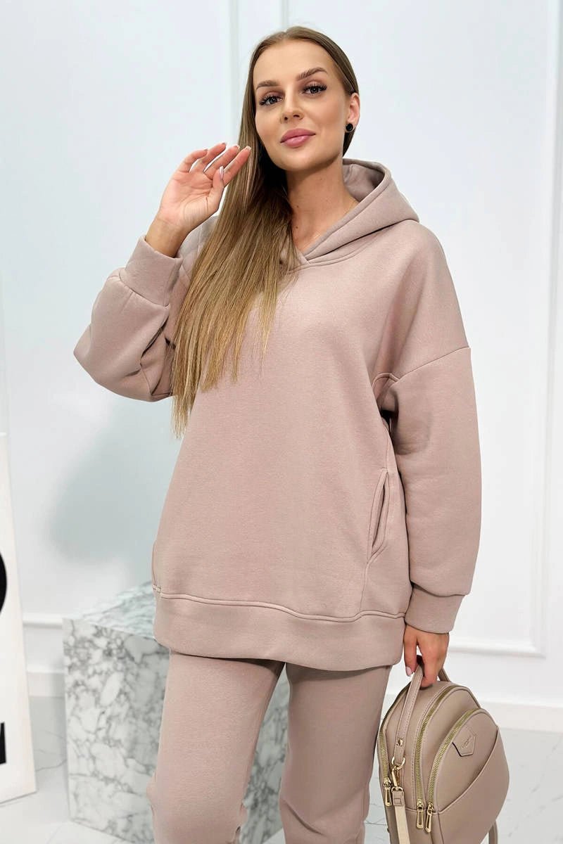 Insulated set with hoodie 9311 / – Dark || beige цвет / color | Lexline Fashion