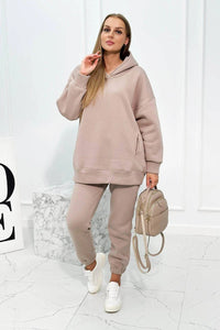 Insulated set with hoodie 9311 / – Dark || beige цвет / color | Lexline Fashion