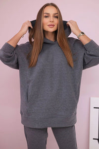 Insulated set with hoodie 9311 / – Graphite цвет / color | Lexline Fashion