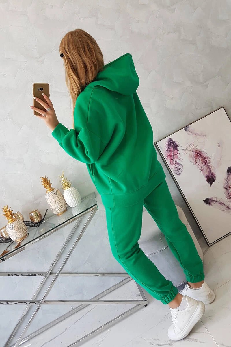 Insulated set with hoodie 9311 / – Green цвет / color | Lexline Fashion