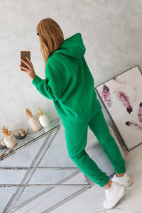 Insulated set with hoodie 9311 / – Green цвет / color | Lexline Fashion