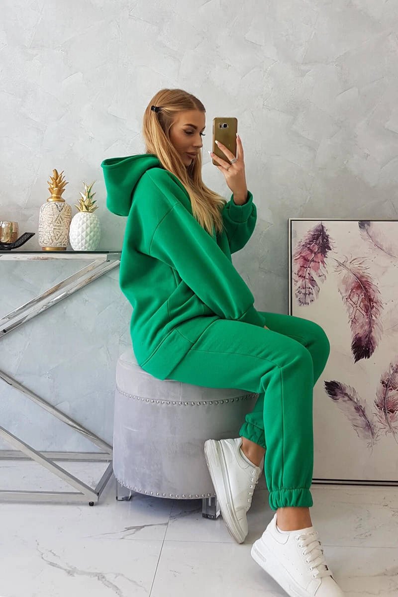 Insulated set with hoodie 9311 / – Green цвет / color | Lexline Fashion