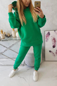 Insulated set with hoodie 9311 / – Green цвет / color | Lexline Fashion