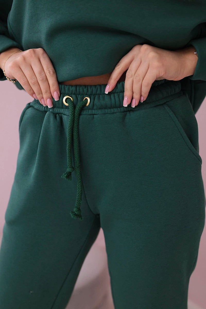 Insulated set with hoodie 9311 / – Green || Dark цвет / color | Lexline Fashion