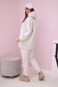 Insulated set with hoodie 9311 / – Melange || Beige цвет / color | Lexline Fashion