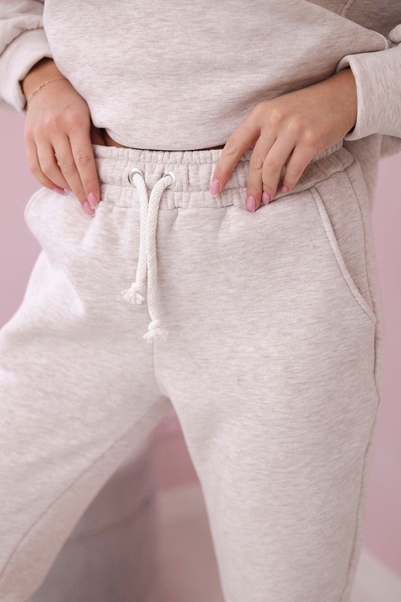 Insulated set with hoodie 9311 / – Melange || Beige цвет / color | Lexline Fashion