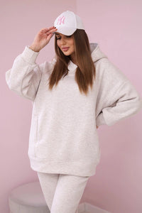 Insulated set with hoodie 9311 / – Melange || Beige цвет / color | Lexline Fashion