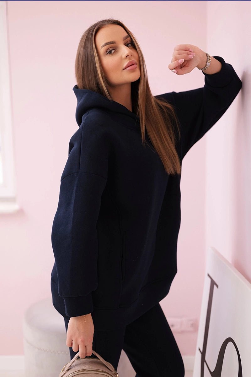 Insulated set with hoodie 9311 / – Navy blue цвет / color | Lexline Fashion
