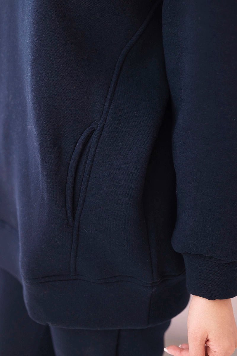 Insulated set with hoodie 9311 / – Navy blue цвет / color | Lexline Fashion