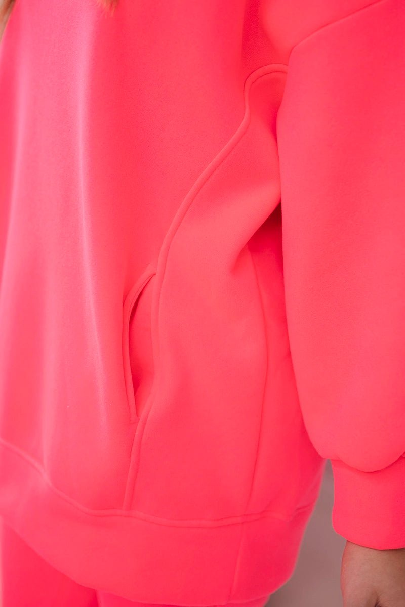 Insulated set with hoodie 9311 / – Neon pink цвет / color | Lexline Fashion