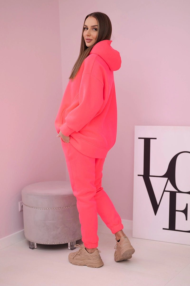 Insulated set with hoodie 9311 / – Neon pink цвет / color | Lexline Fashion