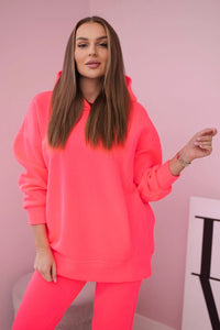Insulated set with hoodie 9311 / – Neon pink цвет / color | Lexline Fashion