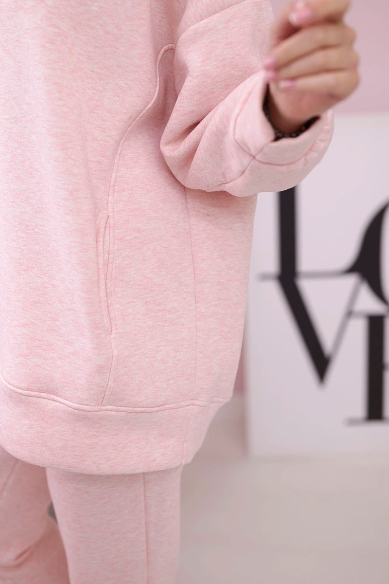 Insulated set with hoodie 9311 / – Powder || Melange цвет / color | Lexline Fashion