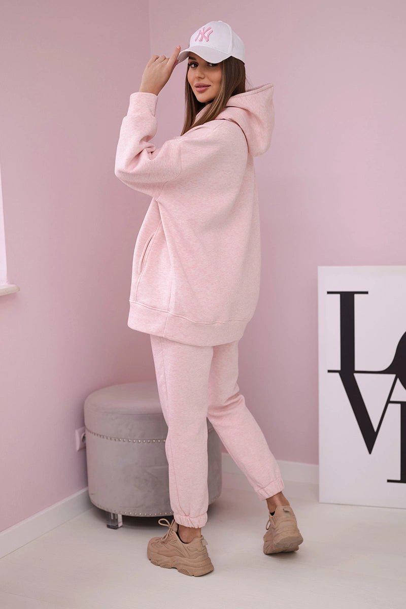 Insulated set with hoodie 9311 / – Powder || Melange цвет / color | Lexline Fashion