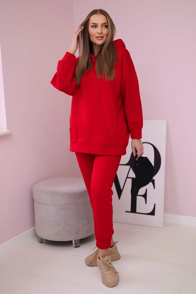 Insulated set with hoodie 9311 / – Red цвет / color | Lexline Fashion