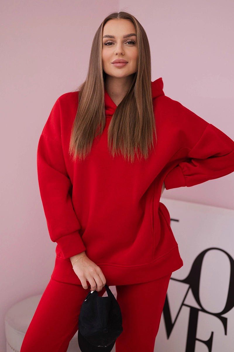 Insulated set with hoodie 9311 / – Red цвет / color | Lexline Fashion