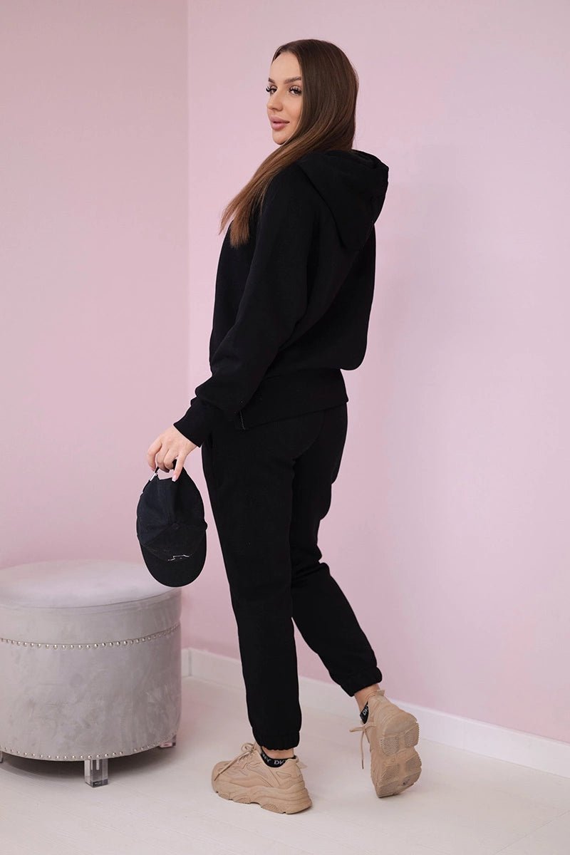 Insulated set with turtleneck and hood 9373 / – Black цвет / color | Lexline Fashion
