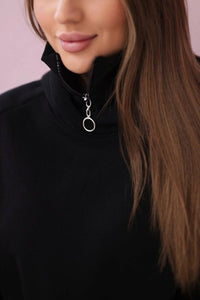 Insulated set with turtleneck and hood 9373 / – Black цвет / color | Lexline Fashion