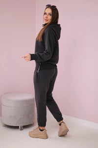 Insulated set with turtleneck and hood 9373 / – Graphite цвет / color | Lexline Fashion