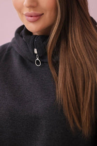 Insulated set with turtleneck and hood 9373 / – Graphite цвет / color | Lexline Fashion